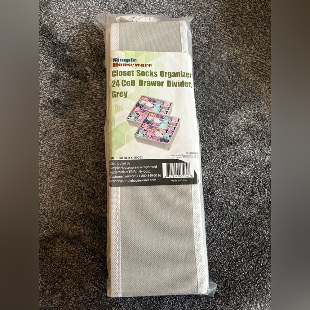 Grey Closet Socks Organizer